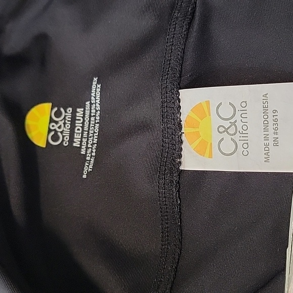 C&C California Black Rainbow Dot Mesh Legging Pants Bottoms Stretch Colorful M - Picture 7 of 10